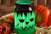 Charming Frankenstein Mason Jar Halloween Glow