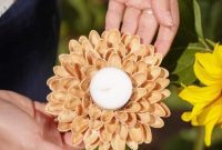 Artisanal Pistachio Shell Candle Holder