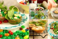 Adorable Easter Basket Cookies with Fresh Mint Handles