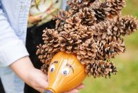 Charming Upcycled Pinecone Hedgehog Art