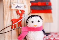 Handmade Pom Pom Penguin Winter Charm