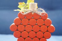 Charming Rustic Wine Cork Pumpkin Creation
