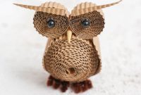 Rustic Rolled Cardboard Owl Art