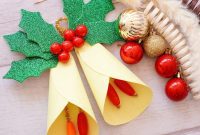 Handcrafted Paper Holly Christmas Ornament