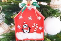 Whimsical Foam Penguin House Tree Ornament