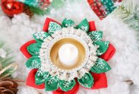Festive Fabric Floral Candle Centerpiece