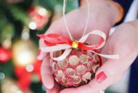 Handcrafted Sparkling Acorn Cap Christmas Ornament