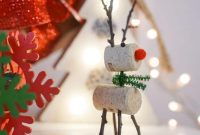 Whimsical Wine Cork Reindeer Ornament