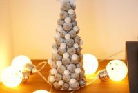 Festive White Acorn Cap Miniature Ornament