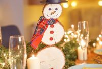 DIY Rustic Wood Slice Snowman Decor