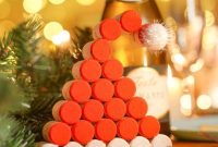 Charming Wine Cork Santa Hat Ornament