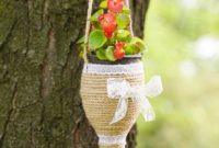 DIY Rustik İp Sarılı Şişe Bahçe Planterları