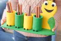 Upcycle Plastic Bottles into a Caterpillar Pen Organizer