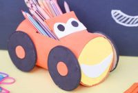 Upcycled Race Car Desk Organizer from Plastic Bottles