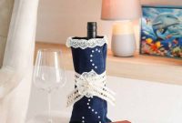 Rustic Denim Wine Cozy