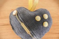 Repurposed Denim Heart Fragrance Bag