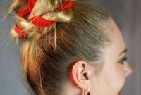 Twisted High Bun with Ribbon Accent