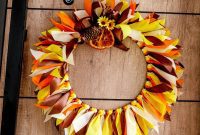 Autumn Farmhouse Wreath from Upcycled Fabric Scraps