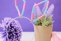 DIY Rainbow Straw Bunny Ears