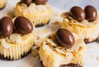 Easter Almond and Choco Bon Mini Cheesecakes
