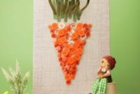 Whimsical Button Carrot Wall Art for Easter