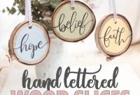 Farmhouse Hand Lettered Wood Slice Easter Decorations