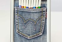 Upcycle Jeans Into a Framed Wall Organizer