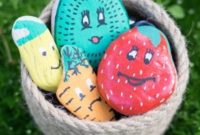 Charming Hand-Painted Stone Garden Labels