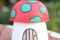 Whimsical Hand-Painted Mushroom Garden Planter