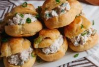 Golden Puffs, Creamy Chicken Salad