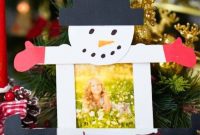 Personalized Popsicle Stick Snowman Photo Keepsake