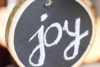 Rustic Wood Slice Chalkboard Charm
