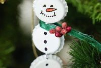 Upcycled Bottle Cap Snowman Charms