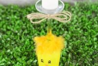 Adorable DIY Chick Wine Glass Luminary