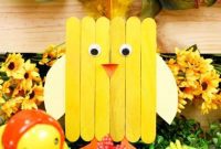 Colorful Craft Stick Chicken Painting