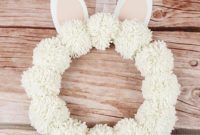 Fluffy Pom Pom Easter Bunny Door Wreath