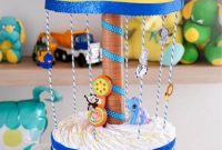 Whimsical Animal Carousel Diaper Cake