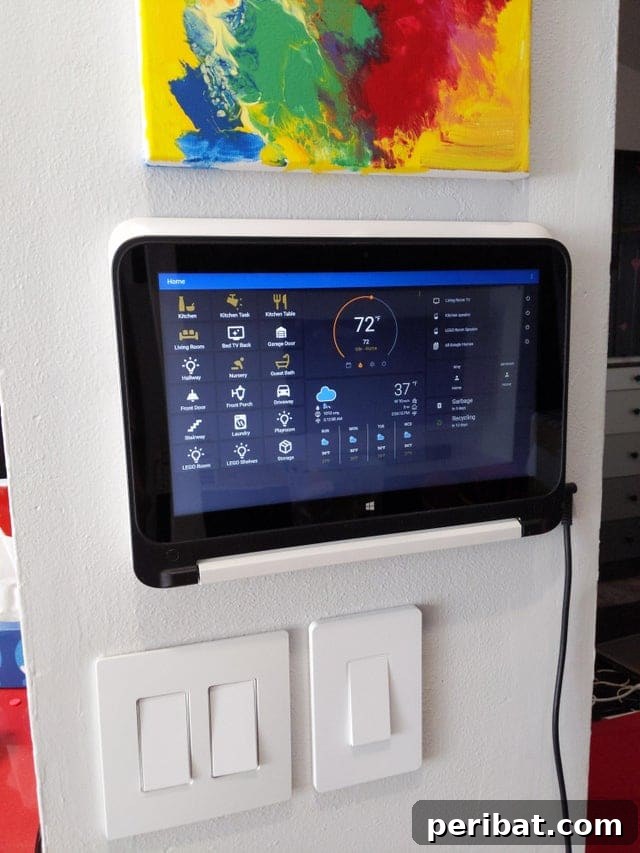 The Ultimate Command Strip Guide 75 Ingenious Uses and Application Tips 14 A tablet mounted securely to a wall using Command Strips.