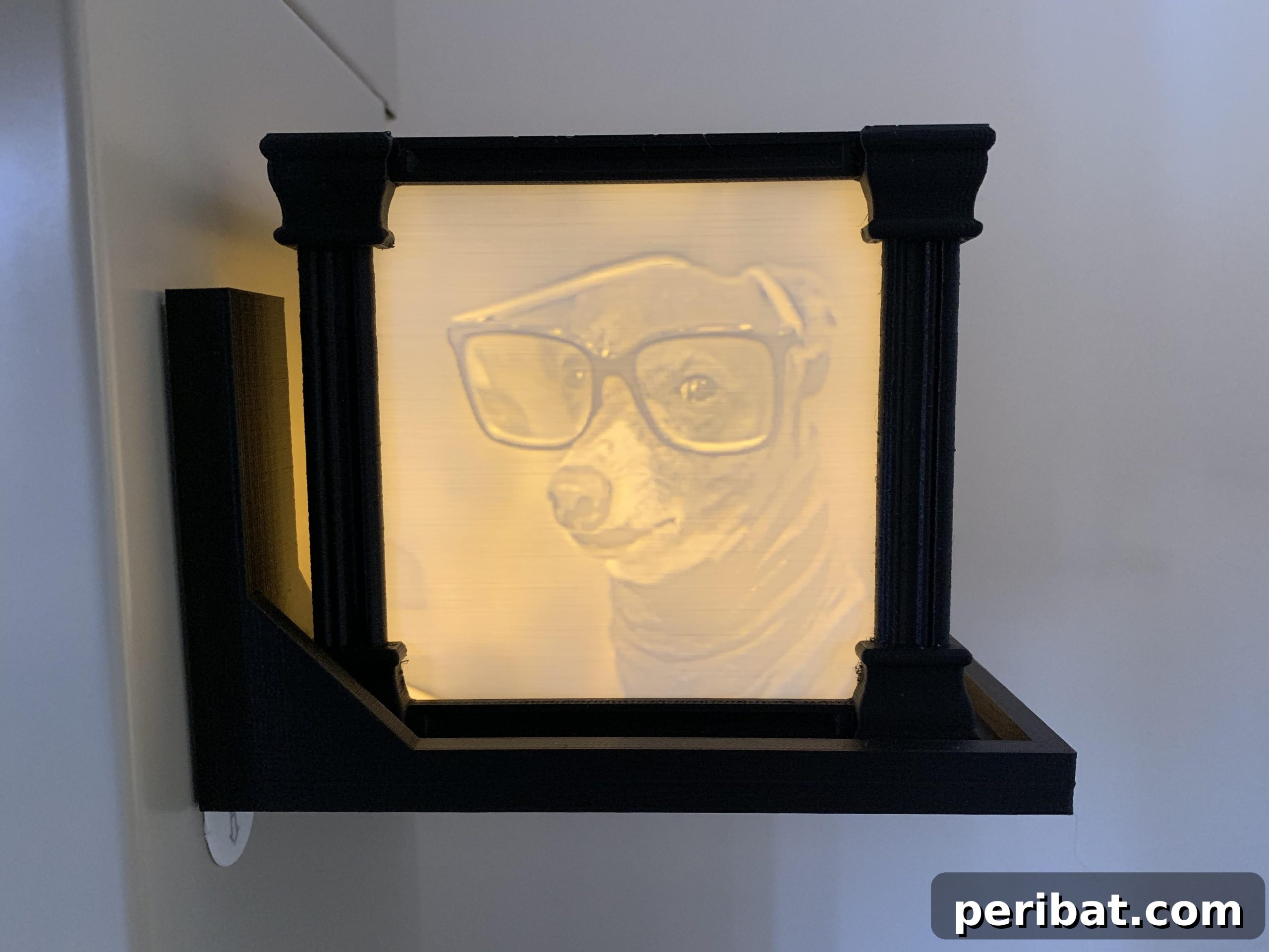 The Ultimate Command Strip Guide 75 Ingenious Uses and Application Tips 4 A lithophane lamp depicting a pet, mounted on a wall with Command Strips.
