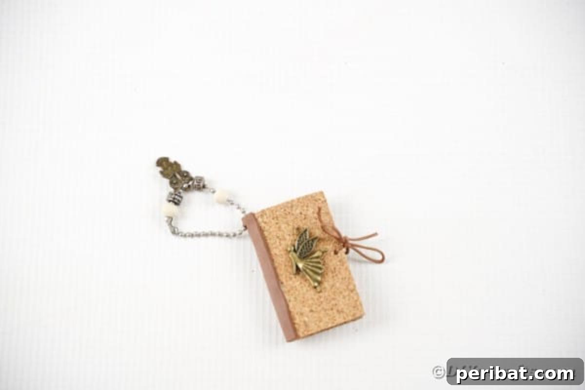Old book page miniature book keychain