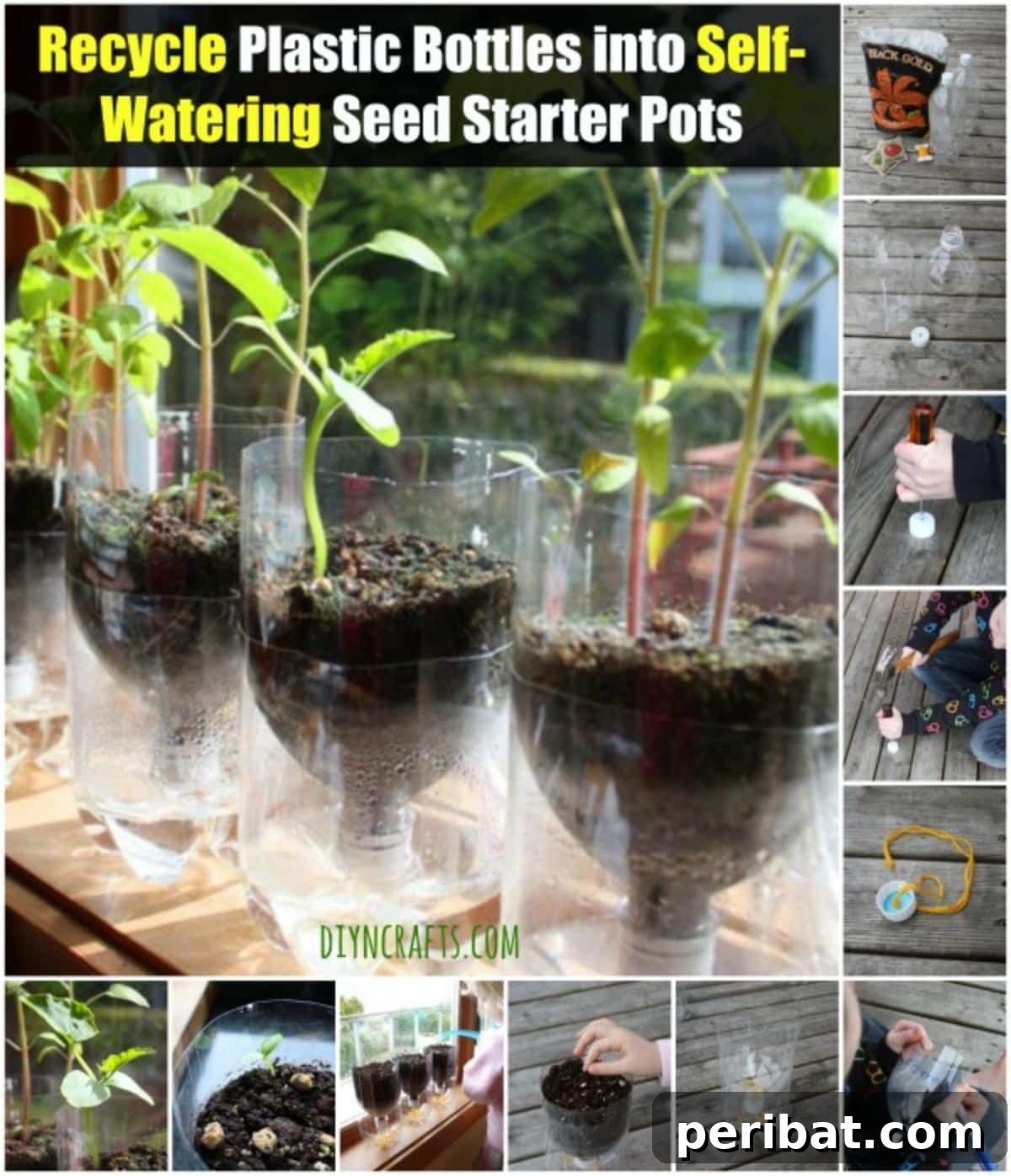 Grow Your Seeds Effortlessly with Upcycled Plastic Bottles 2 Recycle Plastic Bottles into Self-Watering Seed Starter Pots - Brilliant idea!