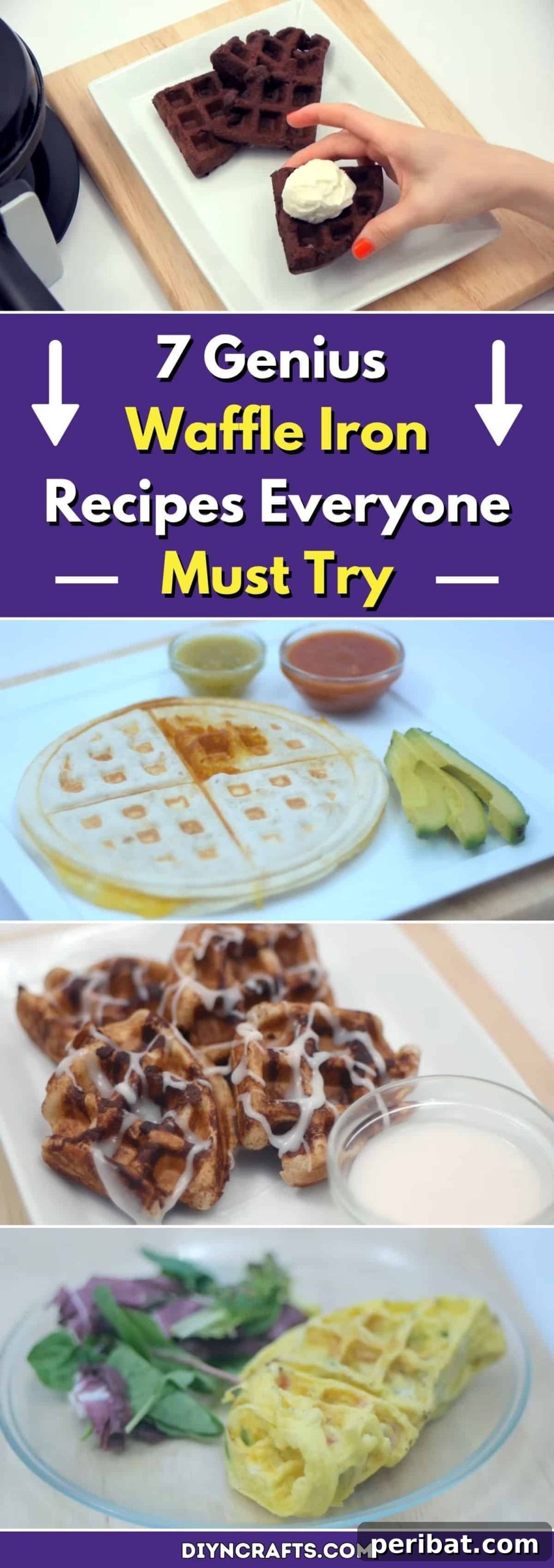 7 Genius Waffle Iron Recipes Everyone Must Try - A visually appealing image showcasing diverse waffle iron creations beyond traditional waffles.