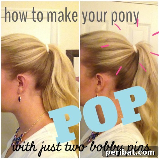 Bobby Pins: Your Secret Style Weapon 18 Propped Ponytail - 21 Unexpectedly Stylish Ways to Wear Bobby Pins - Voluminous Ponytail Hack