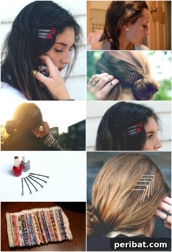 Bobby Pins: Your Secret Style Weapon 3 Painted Pins - 21 Unexpectedly Stylish Ways to Wear Bobby Pins - DIY Hair Accessories