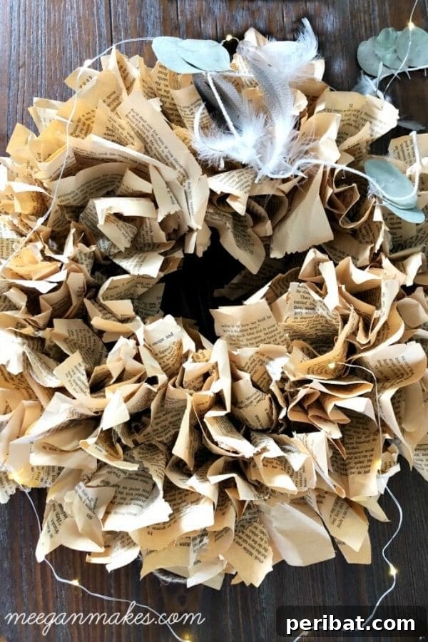 Simple and charming crumpled paper wreath tutorial