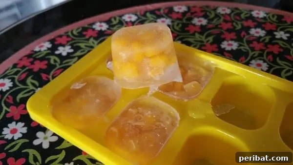 Corn in ice cub tray