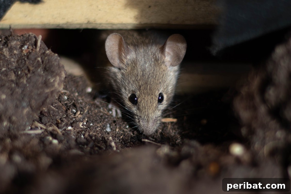 A rat in the garden.