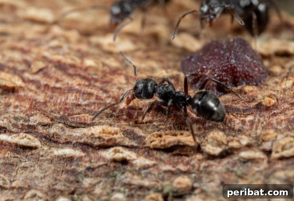 Ants in the garden macro shot
