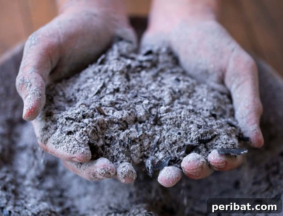 Wood ash used before dusting