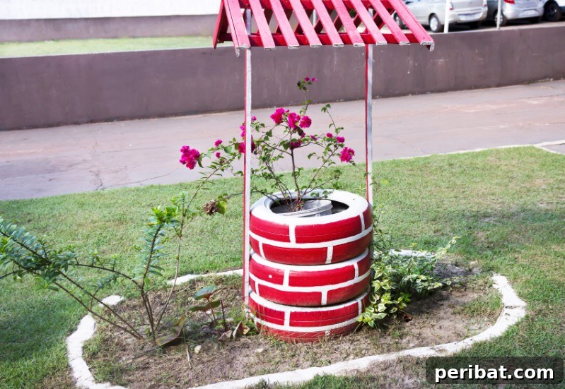 Rubber Reborn: 30 Garden Tire Transformations 12 Tire Wishing Well